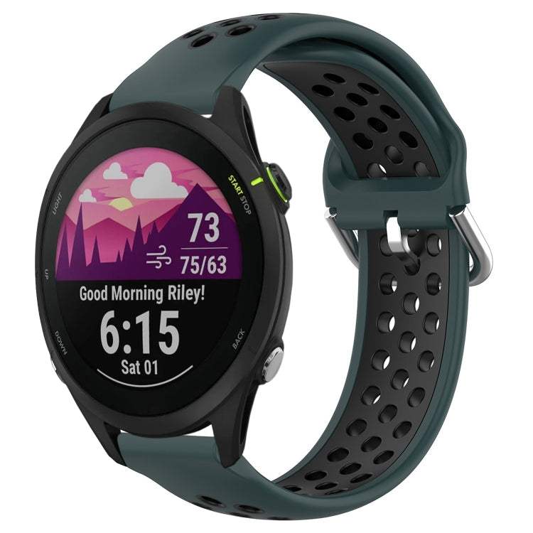 For Garmin Forerunner 255 22mm Perforated Breathable Sports Silicone Watch Band