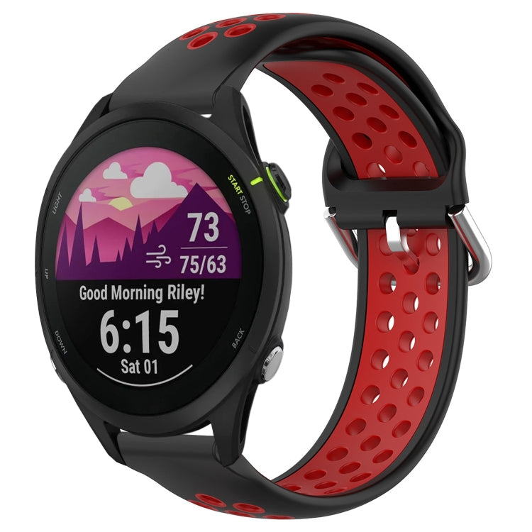 For Garmin Forerunner 255 22mm Perforated Breathable Sports Silicone Watch Band