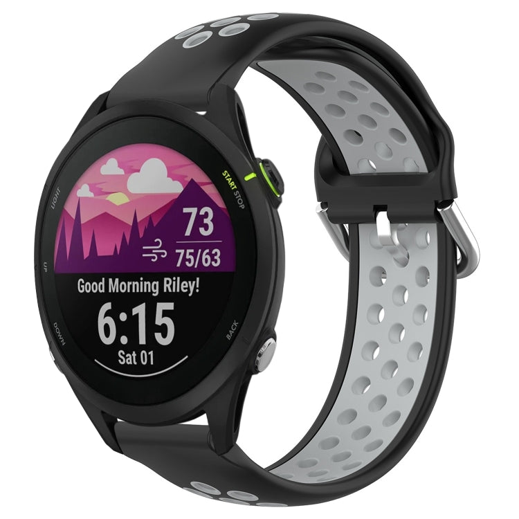 For Garmin Forerunner 255 22mm Perforated Breathable Sports Silicone Watch Band
