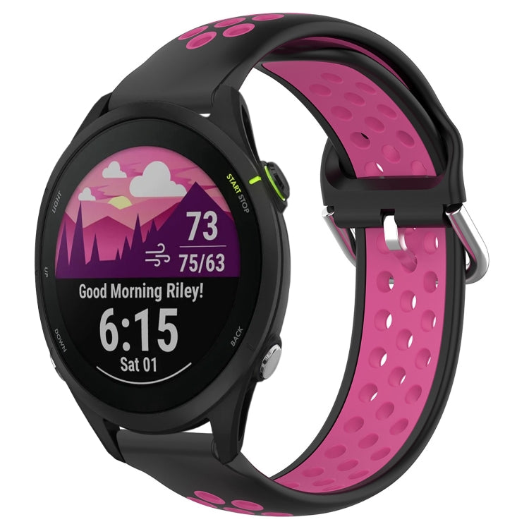 For Garmin Forerunner 255 22mm Perforated Breathable Sports Silicone Watch Band