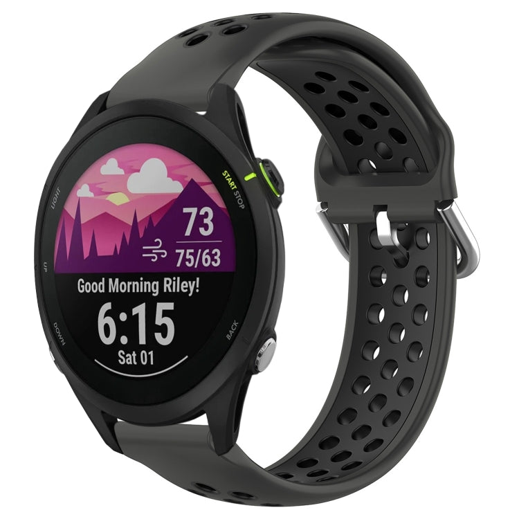 For Garmin Forerunner 255 22mm Perforated Breathable Sports Silicone Watch Band