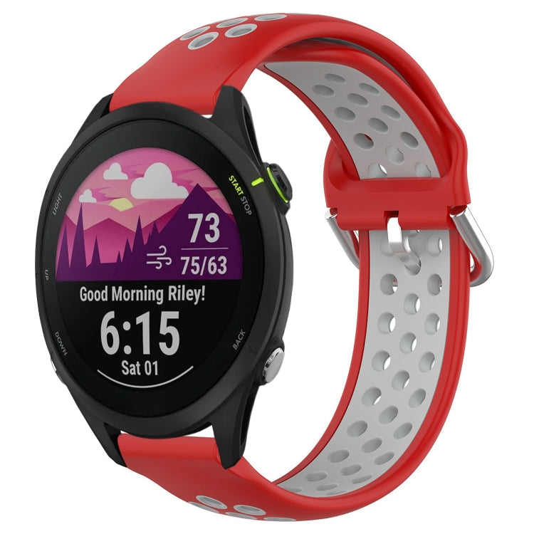 For Garmin Forerunner 255 22mm Perforated Breathable Sports Silicone Watch Band