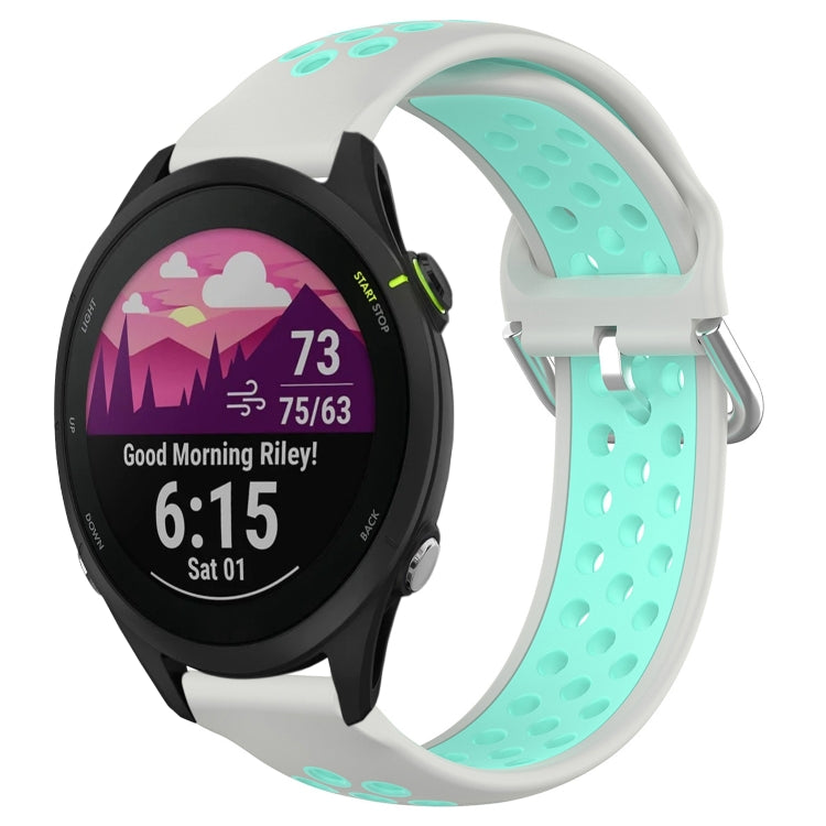For Garmin Forerunner 255 22mm Perforated Breathable Sports Silicone Watch Band