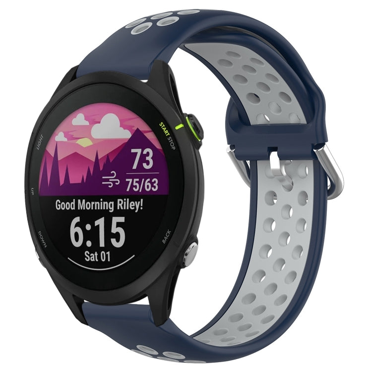 For Garmin Forerunner 255 22mm Perforated Breathable Sports Silicone Watch Band