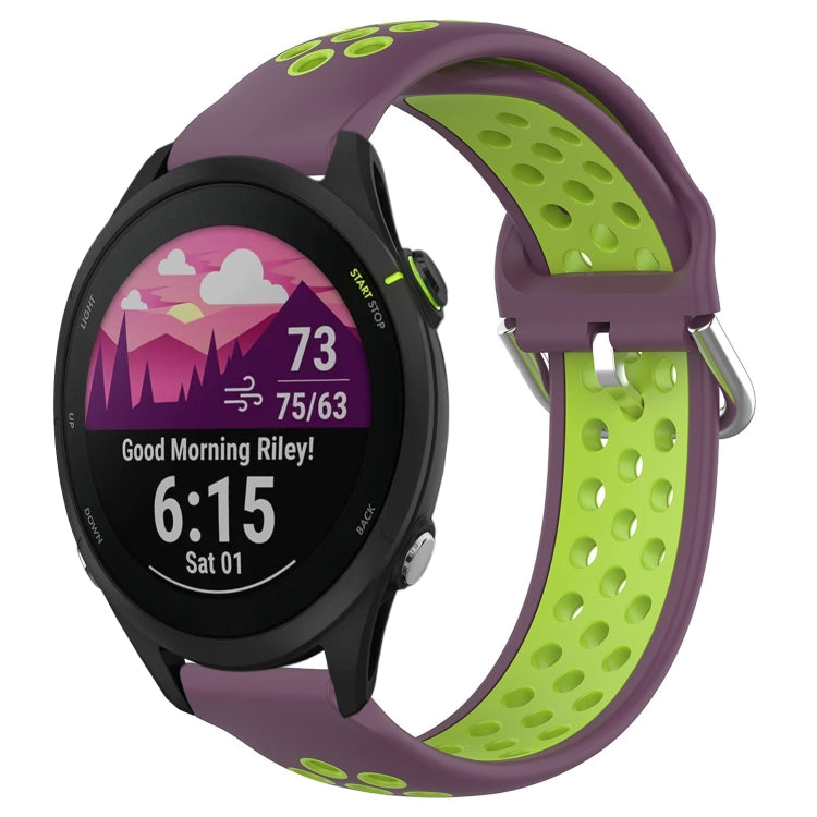 For Garmin Forerunner 255 22mm Perforated Breathable Sports Silicone Watch Band
