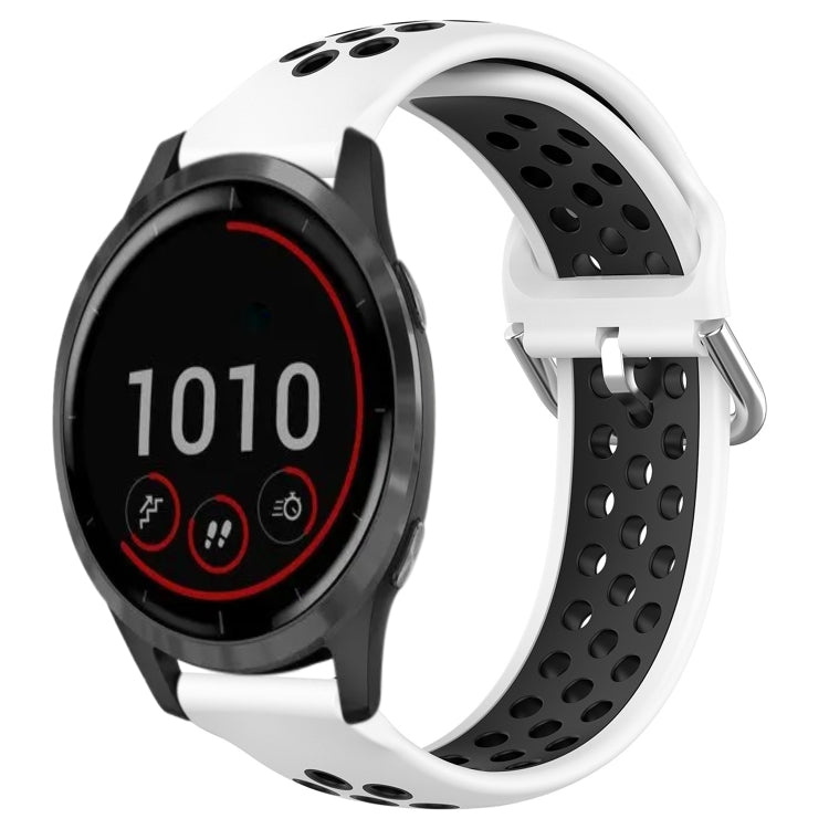 For Garmin Vivoactive4 22mm Perforated Breathable Sports Silicone Watch Band