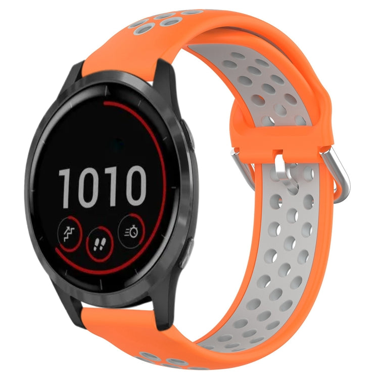 For Garmin Vivoactive4 22mm Perforated Breathable Sports Silicone Watch Band