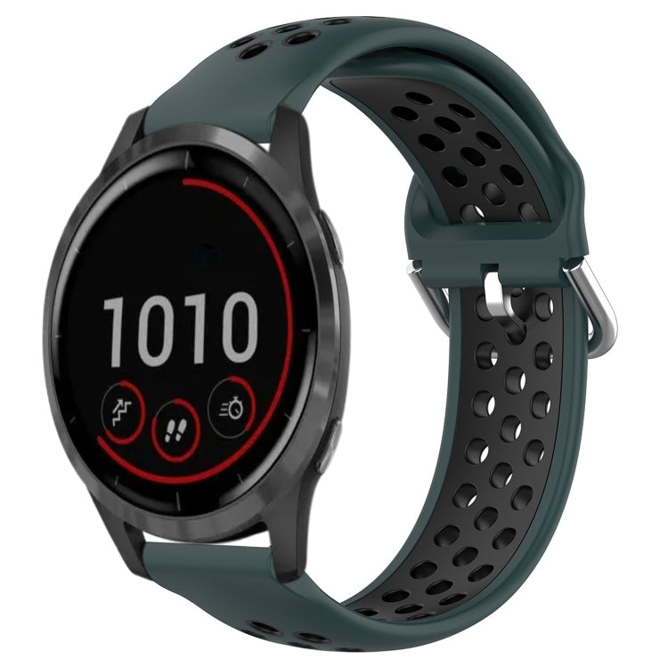 For Garmin Vivoactive4 22mm Perforated Breathable Sports Silicone Watch Band