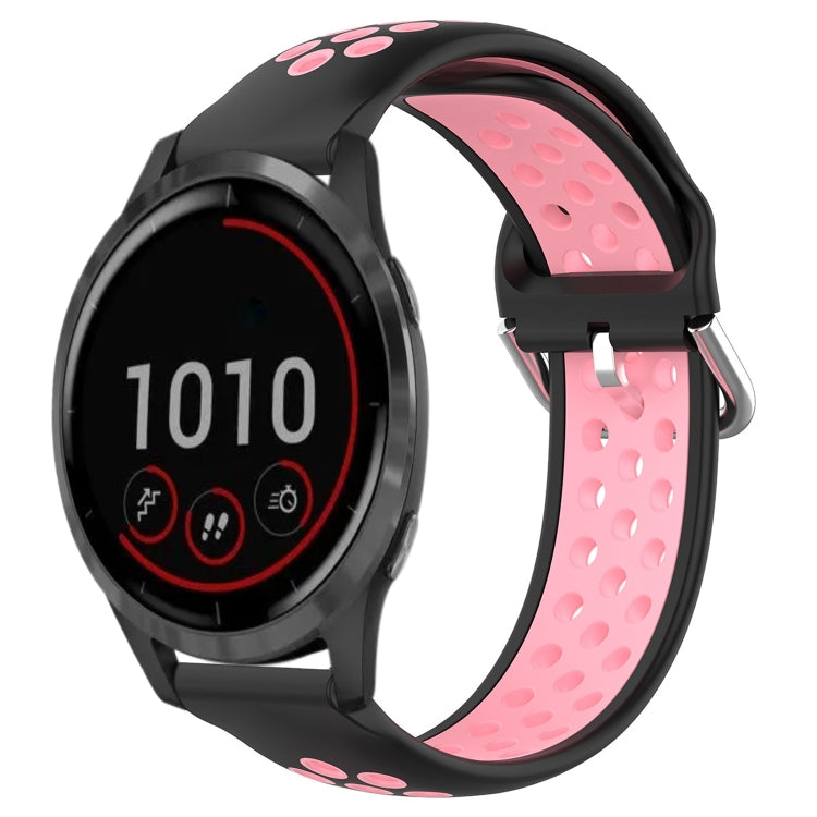 For Garmin Vivoactive4 22mm Perforated Breathable Sports Silicone Watch Band