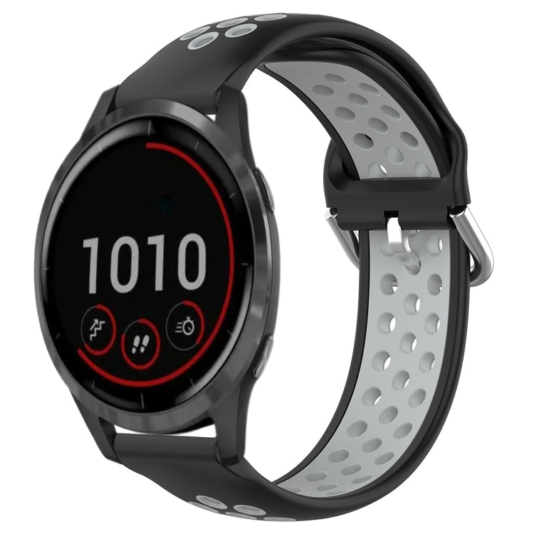 For Garmin Vivoactive4 22mm Perforated Breathable Sports Silicone Watch Band