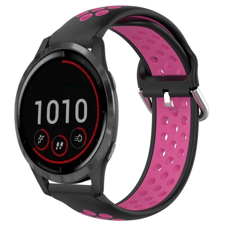 For Garmin Vivoactive4 22mm Perforated Breathable Sports Silicone Watch Band