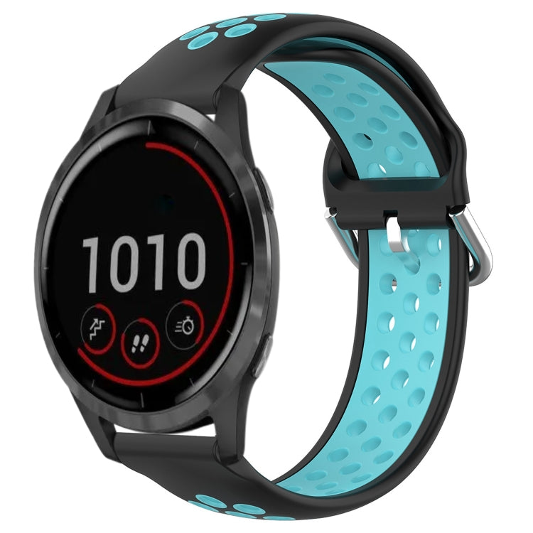 For Garmin Vivoactive4 22mm Perforated Breathable Sports Silicone Watch Band
