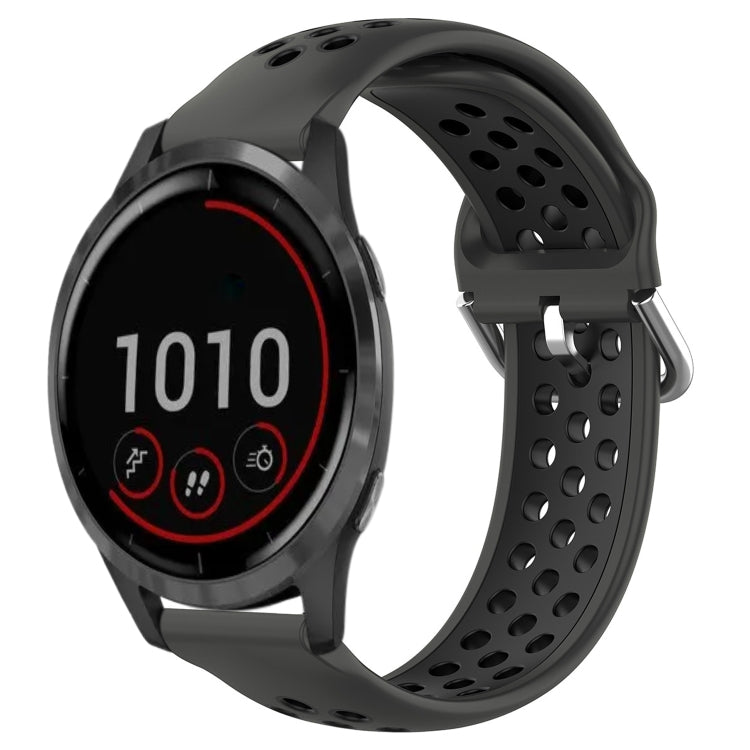 For Garmin Vivoactive4 22mm Perforated Breathable Sports Silicone Watch Band