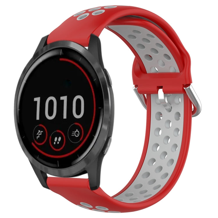 For Garmin Vivoactive4 22mm Perforated Breathable Sports Silicone Watch Band