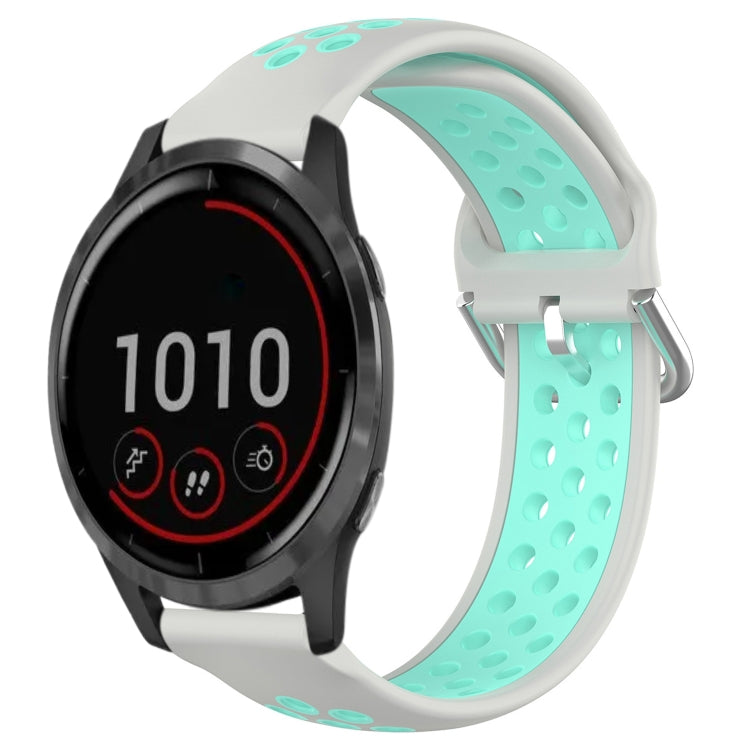 For Garmin Vivoactive4 22mm Perforated Breathable Sports Silicone Watch Band