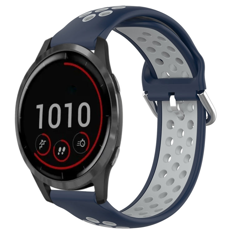 For Garmin Vivoactive4 22mm Perforated Breathable Sports Silicone Watch Band
