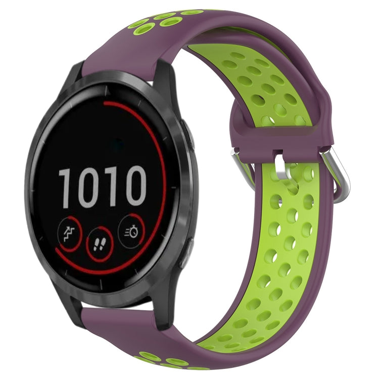 For Garmin Vivoactive4 22mm Perforated Breathable Sports Silicone Watch Band
