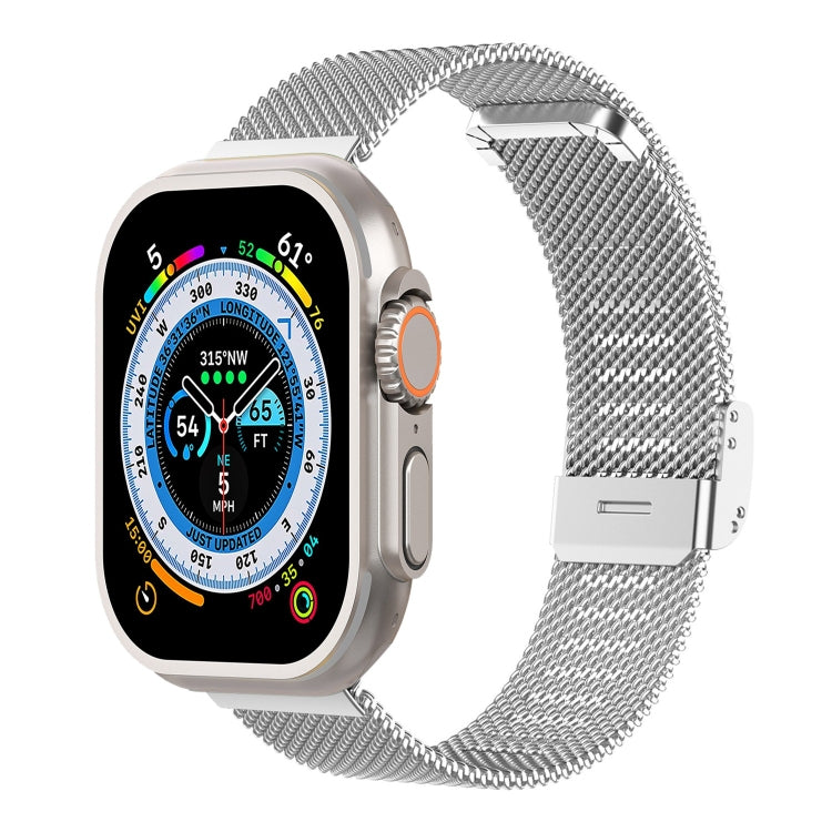 Milan Metal Steel Mesh Integrated Buckle Watch Band For Apple Watch Ultra 49mm / Series 8&7 45mm