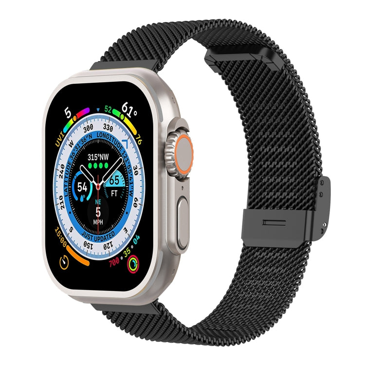 Milan Metal Steel Mesh Integrated Buckle Watch Band For Apple Watch Ultra 49mm / Series 8&7 45mm