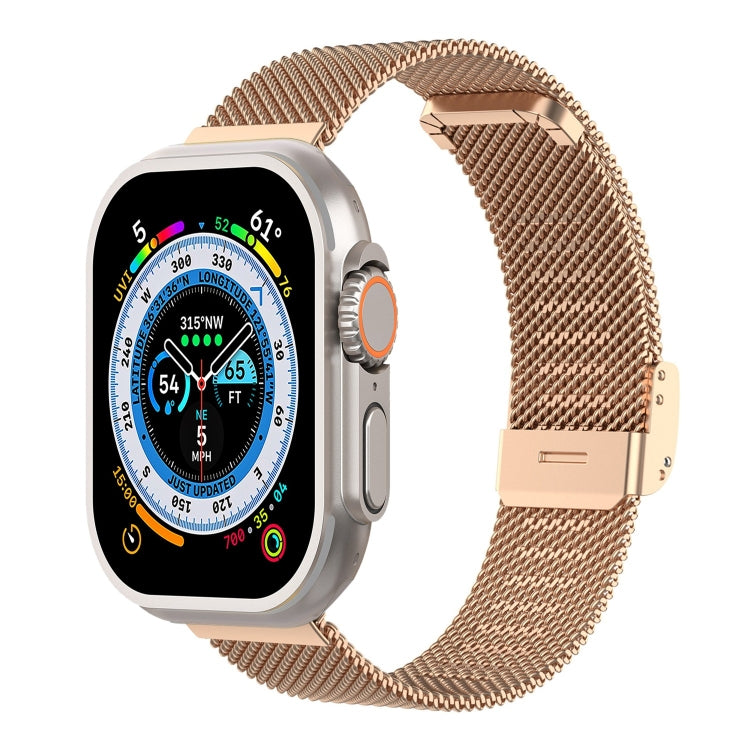 Milan Metal Steel Mesh Integrated Buckle Watch Band For Apple Watch Ultra 49mm / Series 8&7 45mm