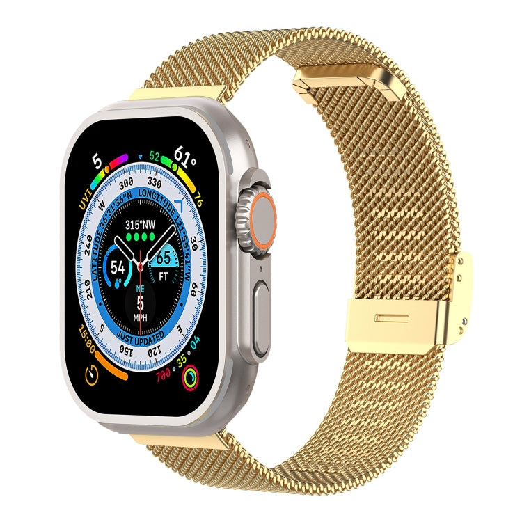 Milan Metal Steel Mesh Integrated Buckle Watch Band For Apple Watch Ultra 49mm / Series 8&7 45mm