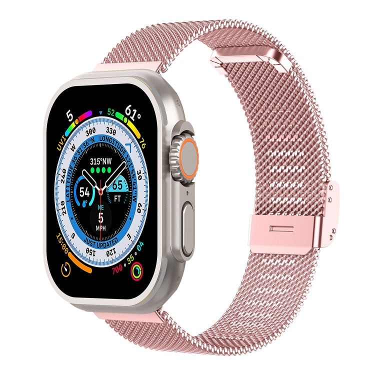 Milan Metal Steel Mesh Integrated Buckle Watch Band For Apple Watch Ultra 49mm / Series 8&7 45mm