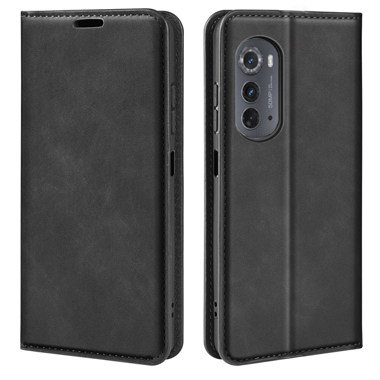 For Motorola Moto Edge 2022 Retro-skin  Magnetic Suction Leather Phone Case