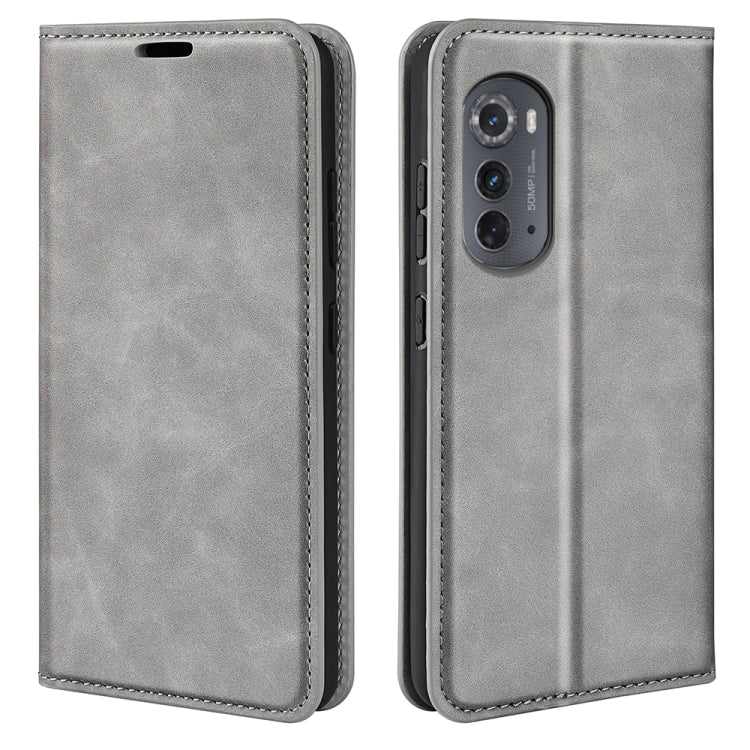 For Motorola Moto Edge 2022 Retro-skin  Magnetic Suction Leather Phone Case