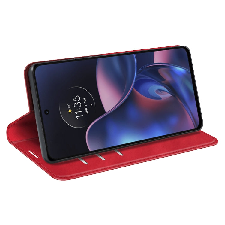 For Motorola Moto Edge 2022 Retro-skin  Magnetic Suction Leather Phone Case