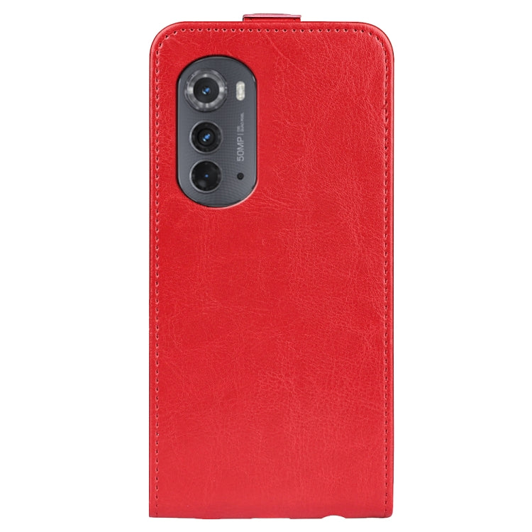 For Motorola Moto Edge 2022 R64 Texture Single Vertical Flip Leather Phone Case