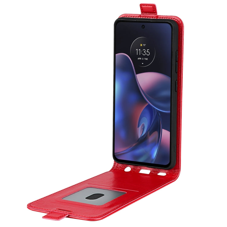 For Motorola Moto Edge 2022 R64 Texture Single Vertical Flip Leather Phone Case