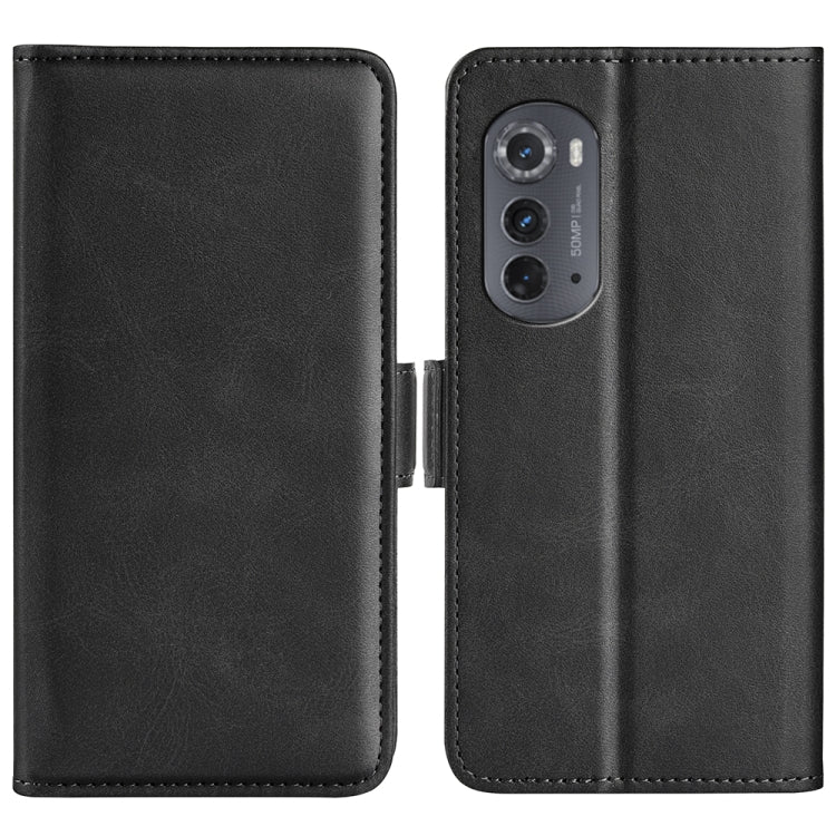 For Motorola Moto Edge 2022 Dual-side Magnetic Buckle Horizontal Flip Leather Phone Case