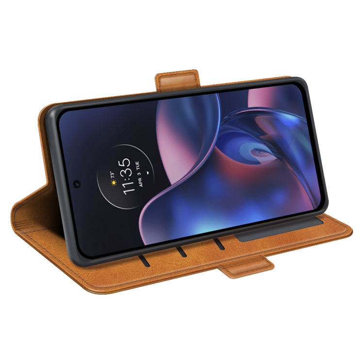 For Motorola Moto Edge 2022 Dual-side Magnetic Buckle Horizontal Flip Leather Phone Case