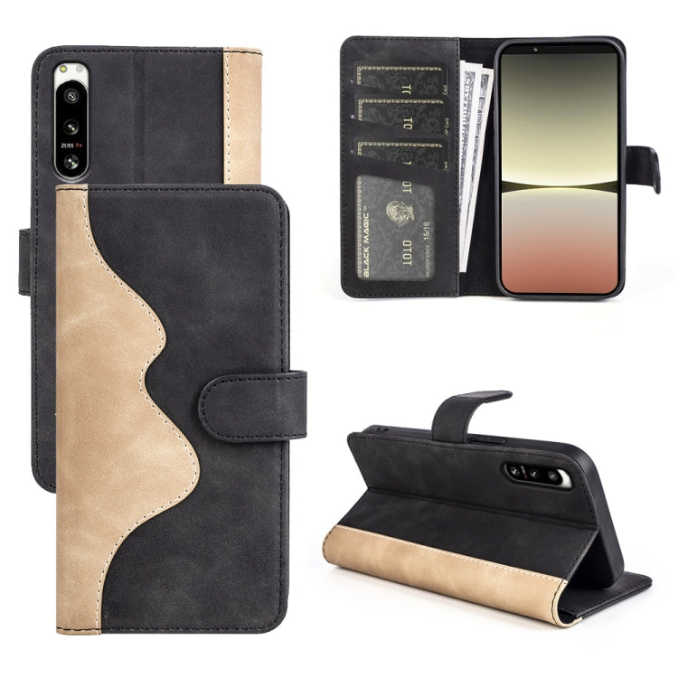 For Sony Xperia 5 IV Stitching Horizontal Flip Leather Phone Case