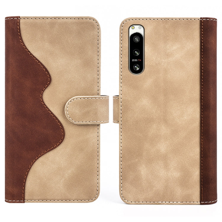 For Sony Xperia 5 IV Stitching Horizontal Flip Leather Phone Case