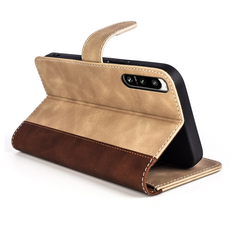 For Sony Xperia 5 IV Stitching Horizontal Flip Leather Phone Case