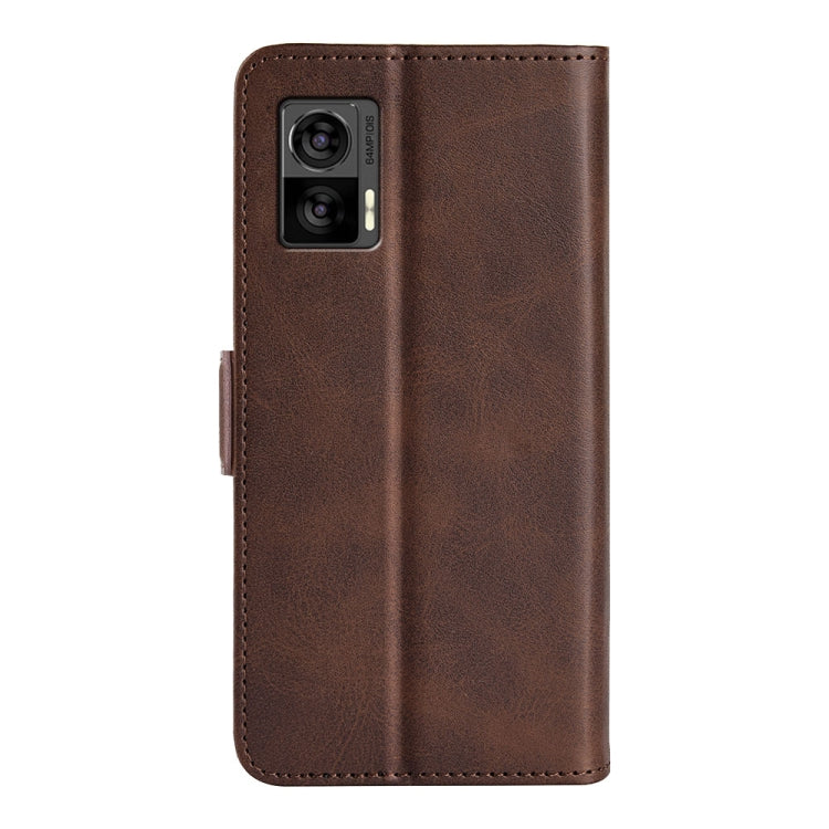 For Motorola Edge 30 Lite Dual-side Magnetic Buckle Horizontal Flip Leather Phone Case