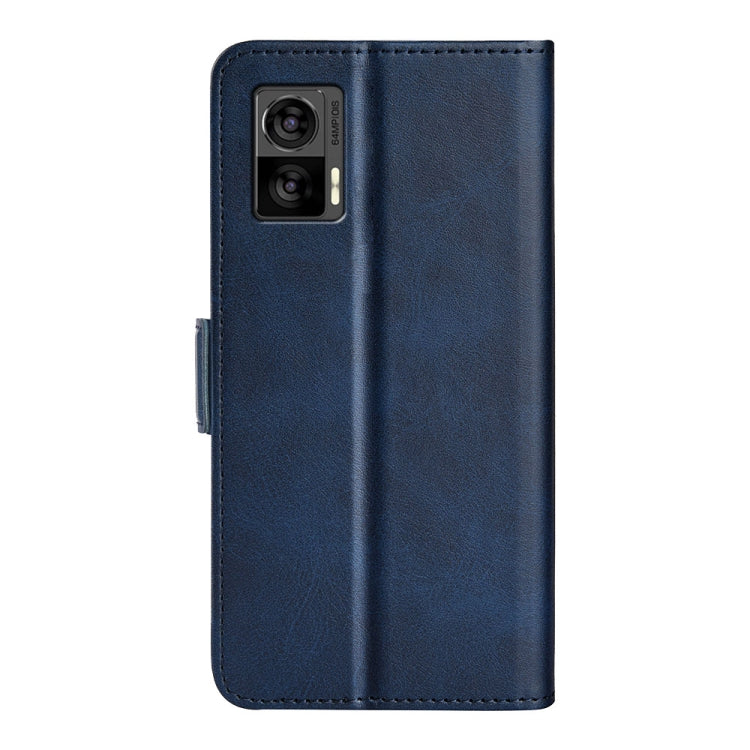 For Motorola Edge 30 Lite Dual-side Magnetic Buckle Horizontal Flip Leather Phone Case