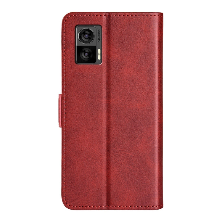 For Motorola Edge 30 Lite Dual-side Magnetic Buckle Horizontal Flip Leather Phone Case
