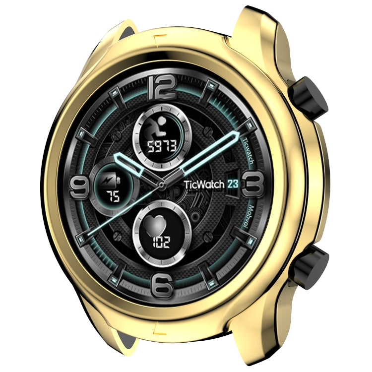 For Ticwatch Pro 3 Ultra GPS Electroplated TPU Half Wrapped Watch Protective Case