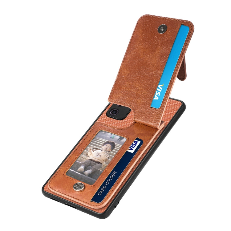 For Samsung Galaxy S20 FE Carbon Fiber Vertical Flip Zipper Wallet Phone Case