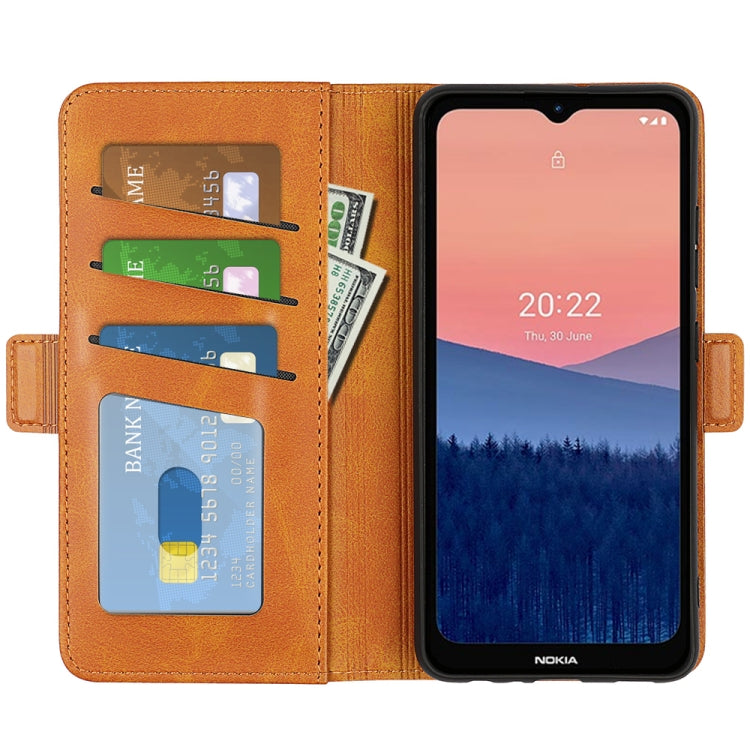 For Nokia C21 Dual-side Magnetic Buckle Leather Phone Case