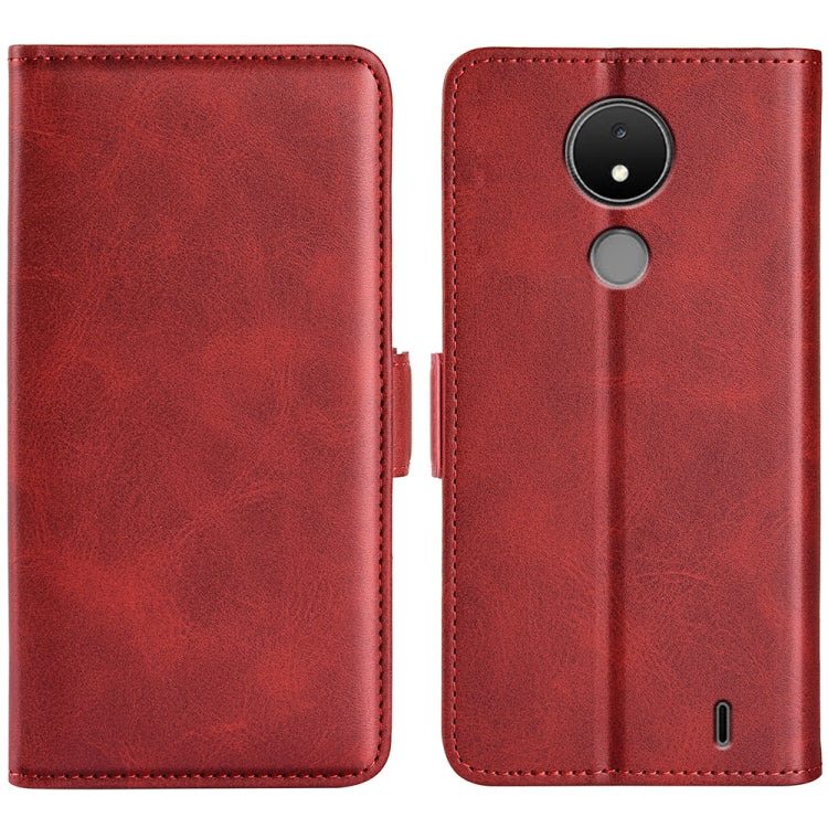 For Nokia C21 Dual-side Magnetic Buckle Leather Phone Case