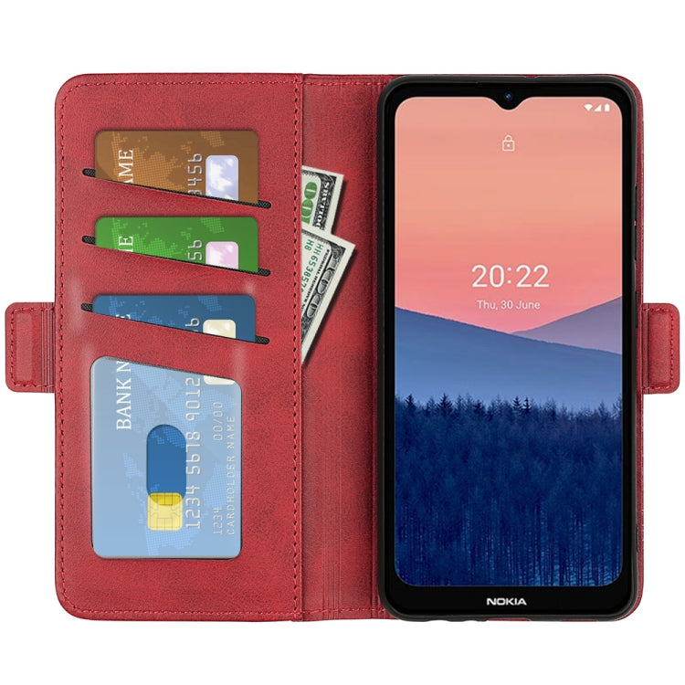 For Nokia C21 Dual-side Magnetic Buckle Leather Phone Case