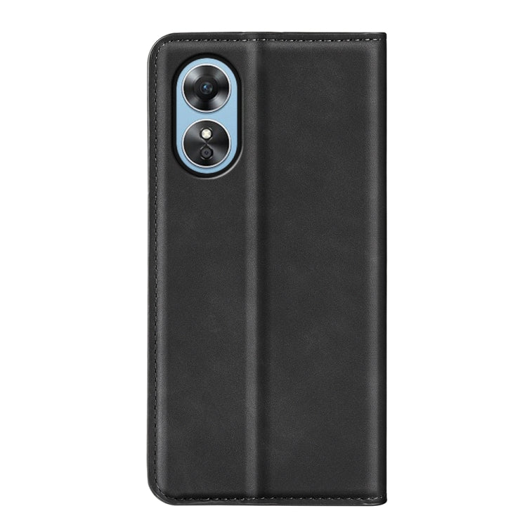 For OPPO A17 Retro-skin Magnetic Suction Leather Phone Case