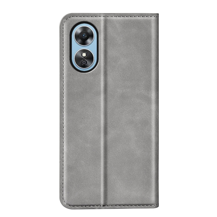 For OPPO A17 Retro-skin Magnetic Suction Leather Phone Case