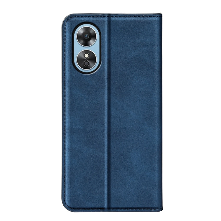 For OPPO A17 Retro-skin Magnetic Suction Leather Phone Case