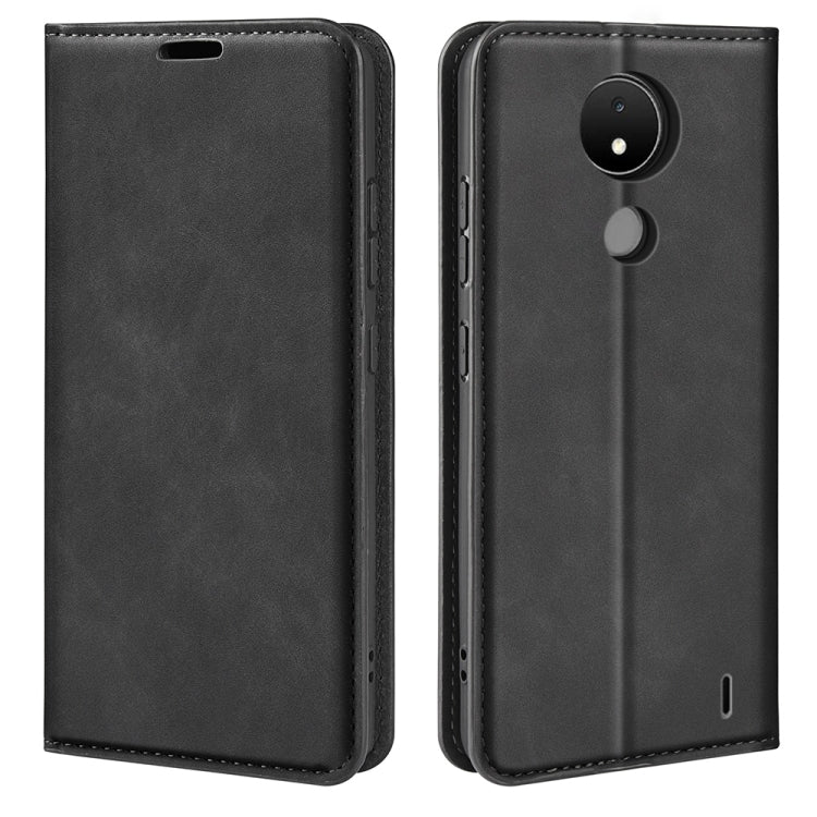 For Nokia C21 Retro-skin Magnetic Suction Leather Phone Case