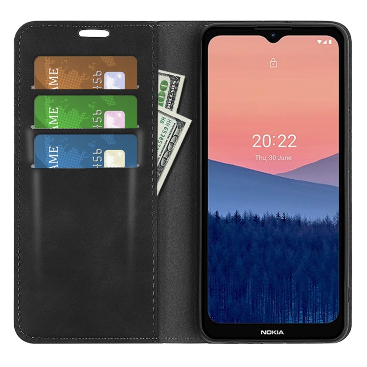 For Nokia C21 Retro-skin Magnetic Suction Leather Phone Case