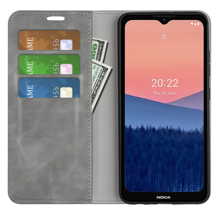 For Nokia C21 Retro-skin Magnetic Suction Leather Phone Case